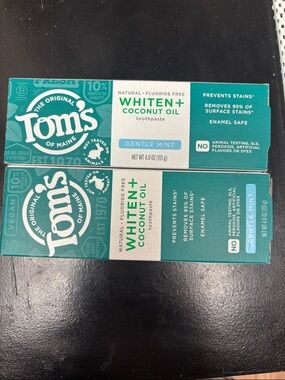 Toms Whiten+ Coconut Oil Gentle Mint Toothpaste - Teal/White